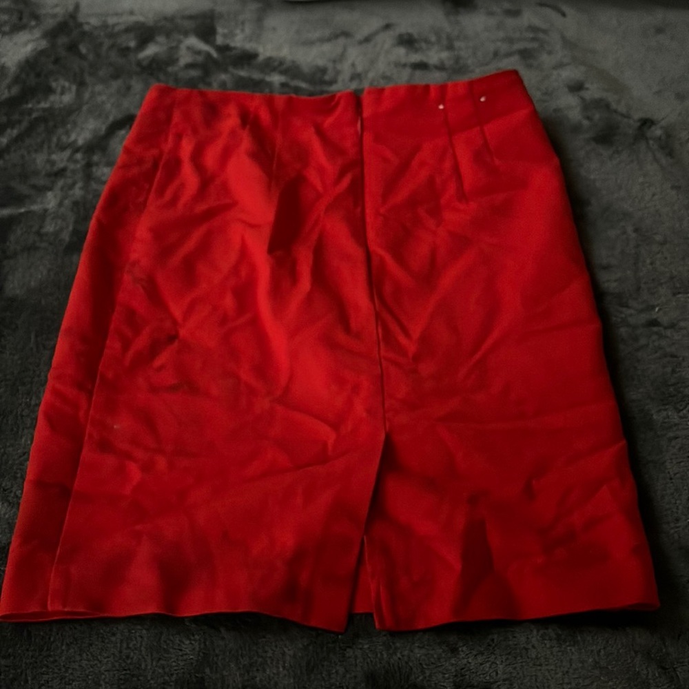 red skirt with slit